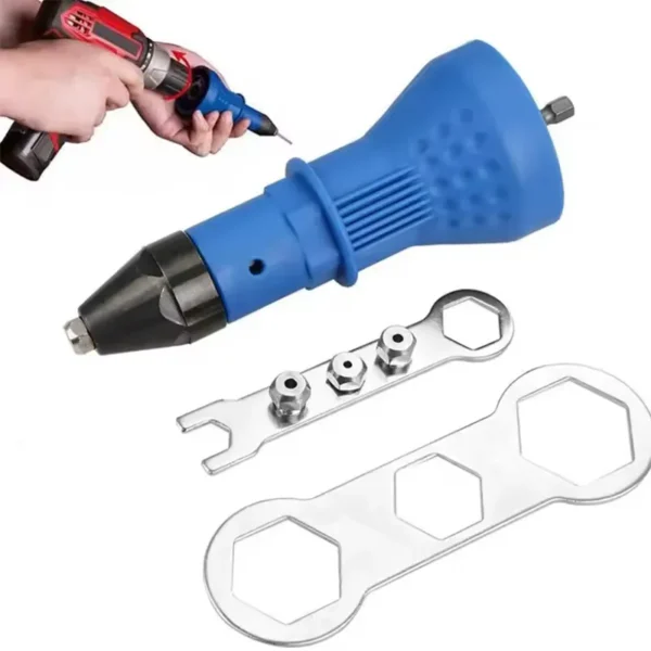 Adapter za pop nitne koji pretvara bušilicu u praktičan alat za nitovanje bez napora
