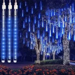 novogodisnje lampice meteorska kisa plava led svetla dekoracija