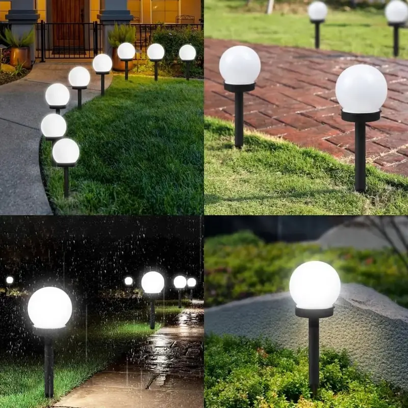 Ukrasite vaše dvorište sa ovim setom od 4 solarne lampe kugle koje se tokom dana pune sunčevom energijom a noću automatski stvaraju magičnu atmosferu