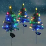 Set od dve novogodišnje lampe jelke na solarni pogon za dekoraciju dvorišta i terasa