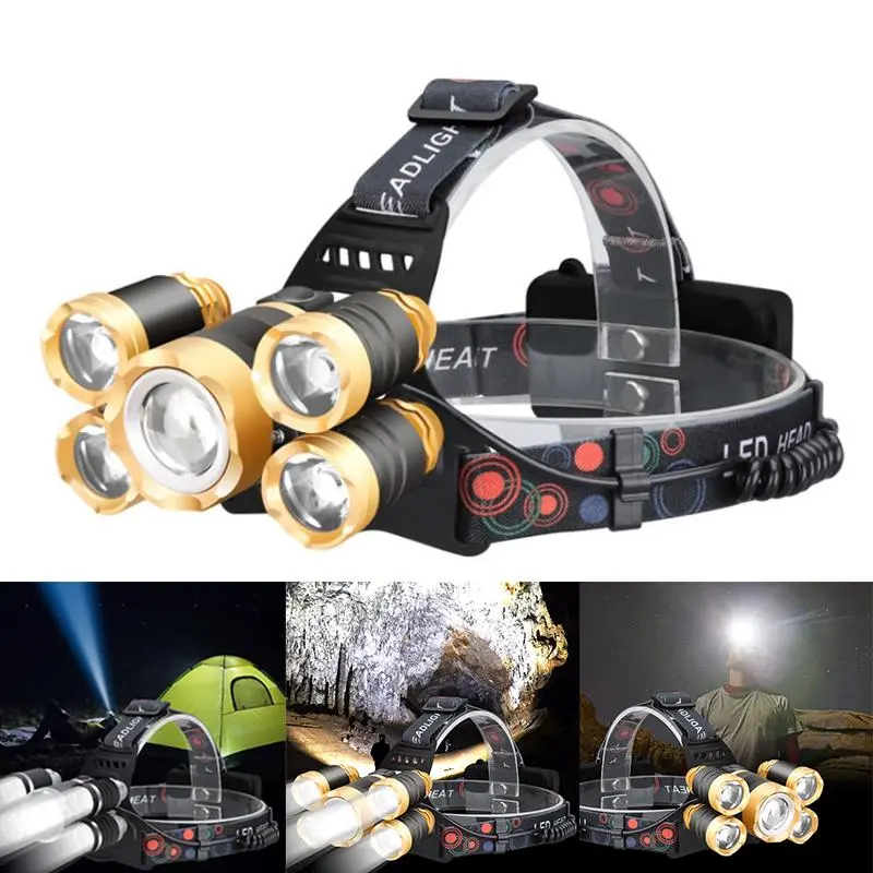 LED lampa za glavu sa 5 snažnih dioda za osvetljenje u svim uslovima