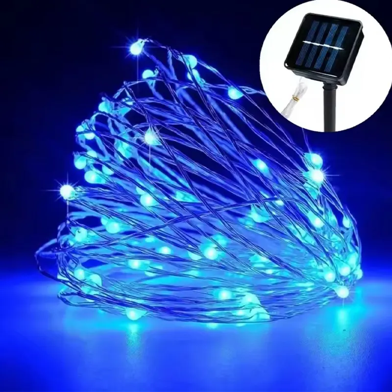 Impresivan solarni niz od 20 metara sa jedinstvenim plavim LED lampicama koje stvaraju modernu i mističnu atmosferu idealnu za zabave i opuštanje