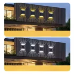 Kreirajte impresivan vizuelni doživljaj u svom modernom dvorištu sa ovom solarnom fasadnom lampom koja transformiše običan zid u pravo arhitektonsko delo
