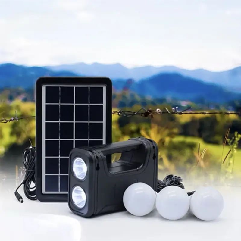Kompletan solarni sistem sa 3 sijalice i solarnim panelom idealan za vikendice kampovanje i mesta bez struje gde vam je potrebno pouzdano osvetljenje
