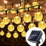 Ukrasne solarne kuglice za spoljašnju dekoraciju u žutoj boji