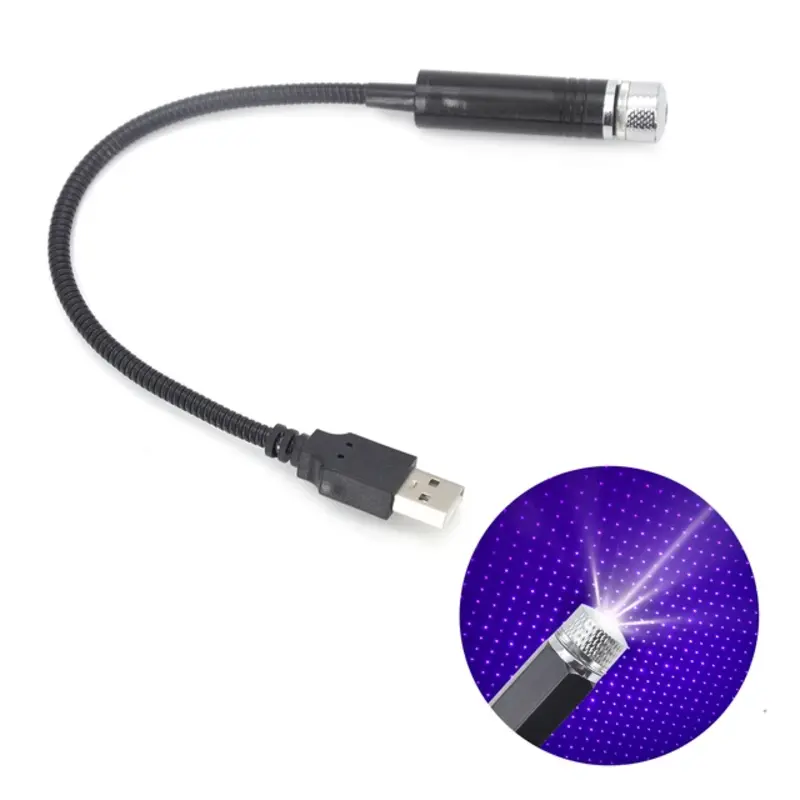 Laser projekcija zvezdanog neba za auto lako se povezuje putem USB porta
