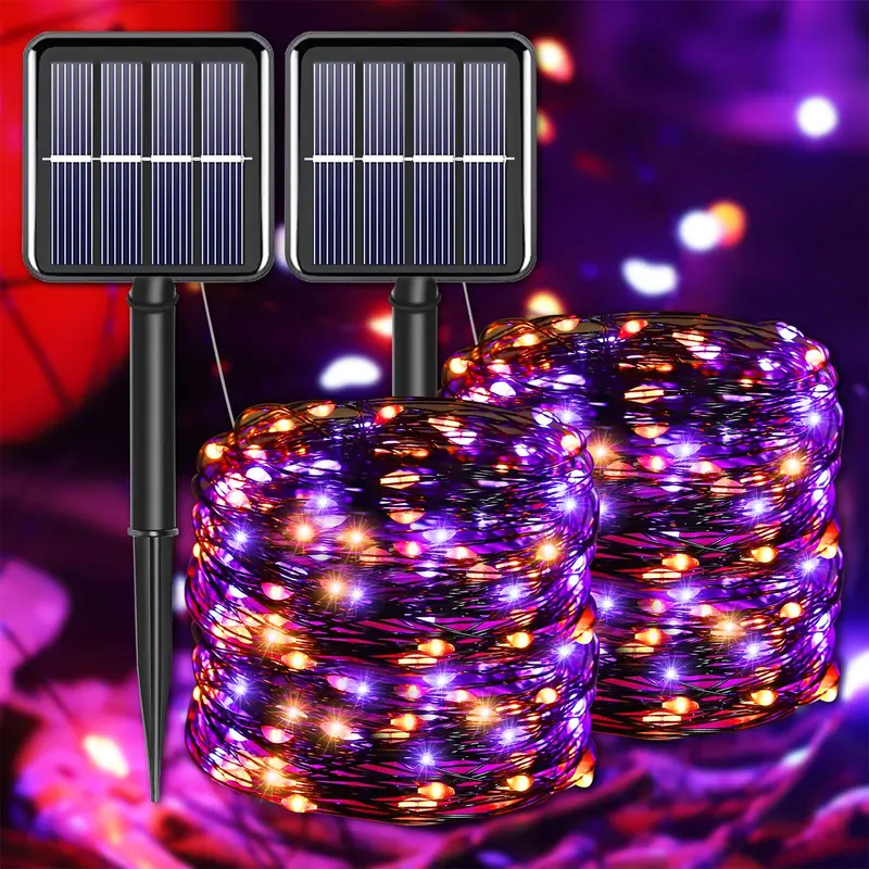 Impresivan solarni niz od čak 30 metara sa jedinstvenom kombinacijom ljubičastih i narandžastih lampica idealan je za potpunu transformaciju velikih dvorišta i stvaranje magične atmosfere za jesenje večeri