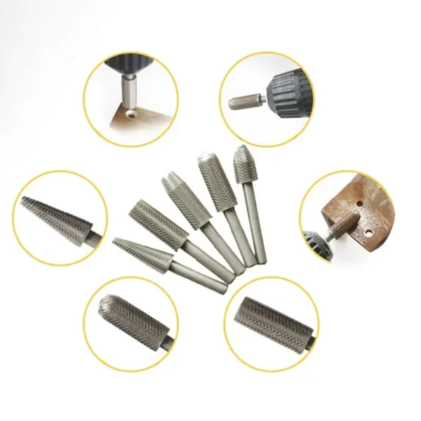 Set od 5 glodala za metal sa prihvatom od 6mm za precizan i efikasan rad