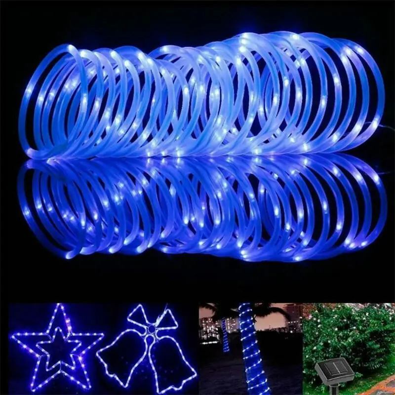 plavo_led_solarno_crevo_10m_za_bastu_i_ogradu_vodootporno Ukrasite vaše dvorište na pametan i ekološki način! Ovo solarno svetleće crevo od 10 metara ne troši ni dinar električne energije. Tokom dana, solarni panel upija besplatnu sunčevu energiju, a čim padne mrak, crevo se automatski pali i obasjava vaš prostor prelepim, plavim svetlom. Uživajte u prelepom osvetljenju bez brige o računima za struju i bez potrebe za produžnim kablovima.