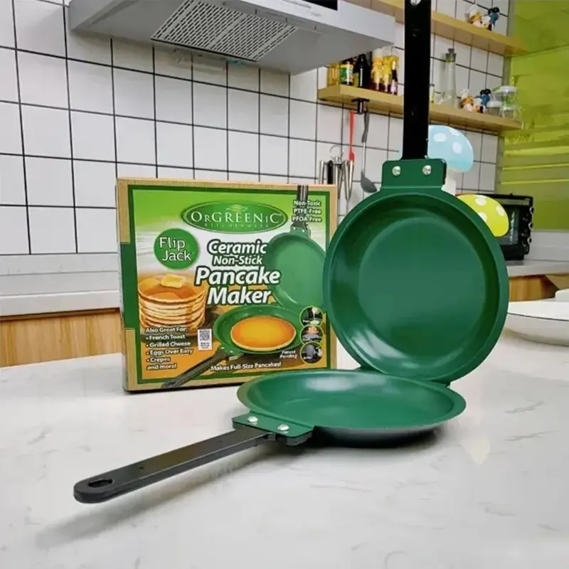 Okrenite i uživajte! Tiganj za američke palačinke sa dvostranim dizajnom omogućava savršeno pečene palačinke sa minimalno ulja, za zdraviji i ukusniji obrok.
