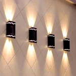 Spoljašnje solarne zidne lampe sa dvostrukim svetlom set 4 kom