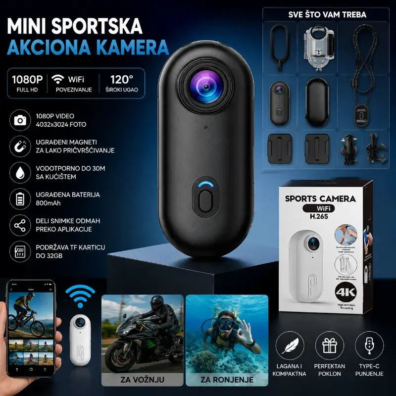 Mini Akciona Kamera 1 Mini akciona kamera